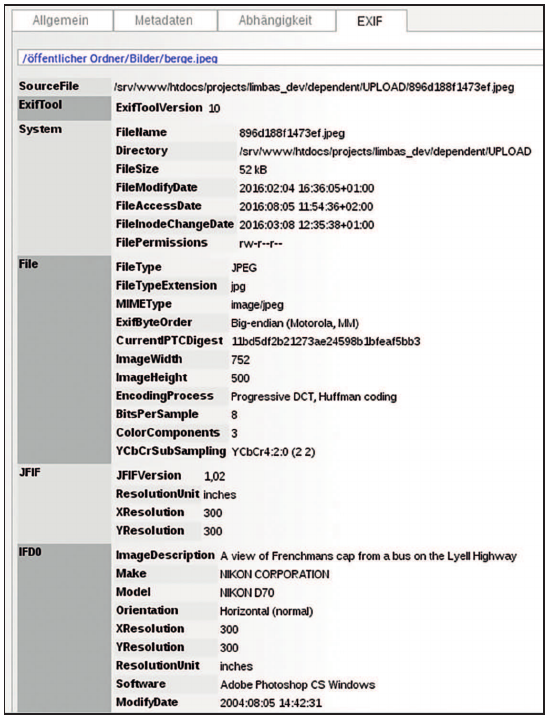 Exif-Metadaten